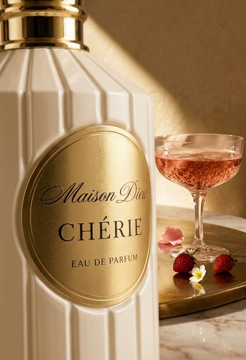 Chérie accanto a una coppa di rosé